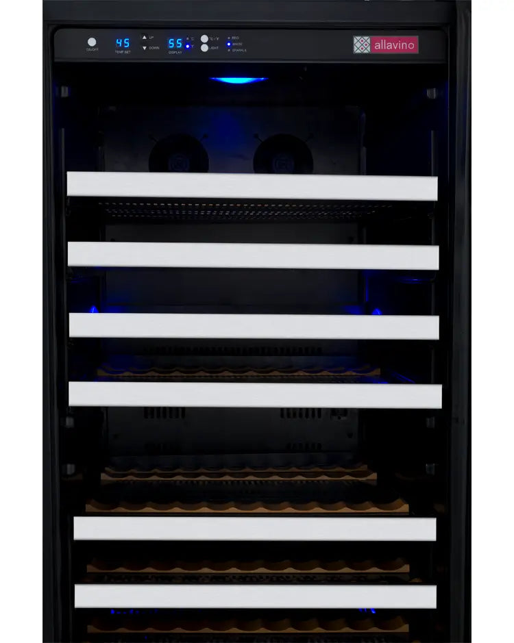 Allavino FlexCount Series 128 Bottle Single Zone Built-in Wine Refrigerator with Stainless Steel Door - Right Hinge