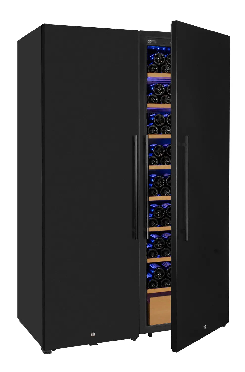 Allavino 370 Bottle Side-by-Side Wine Vault with Solid Black Doors