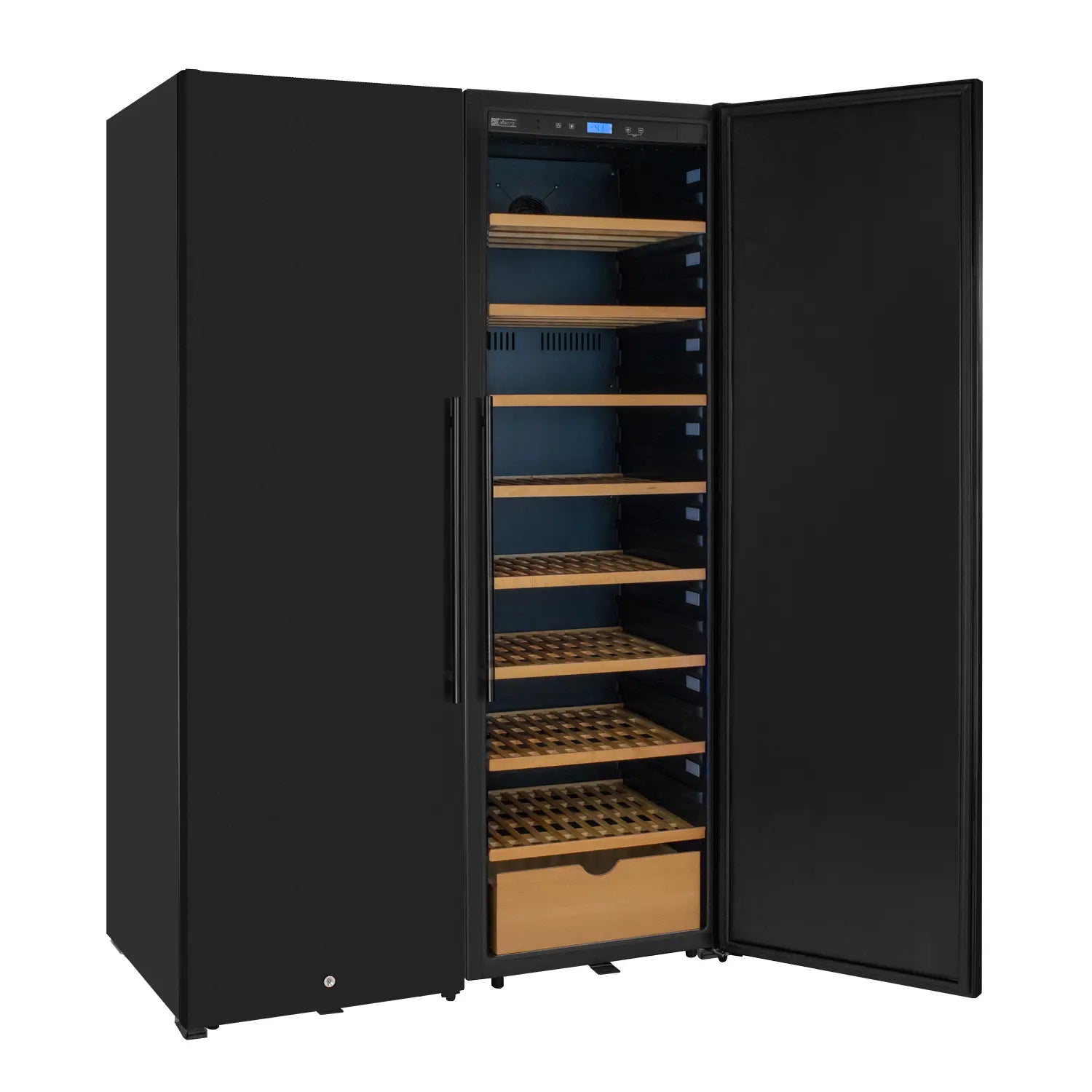 Allavino 370 Bottle Side-by-Side Wine Vault with Solid Black Doors