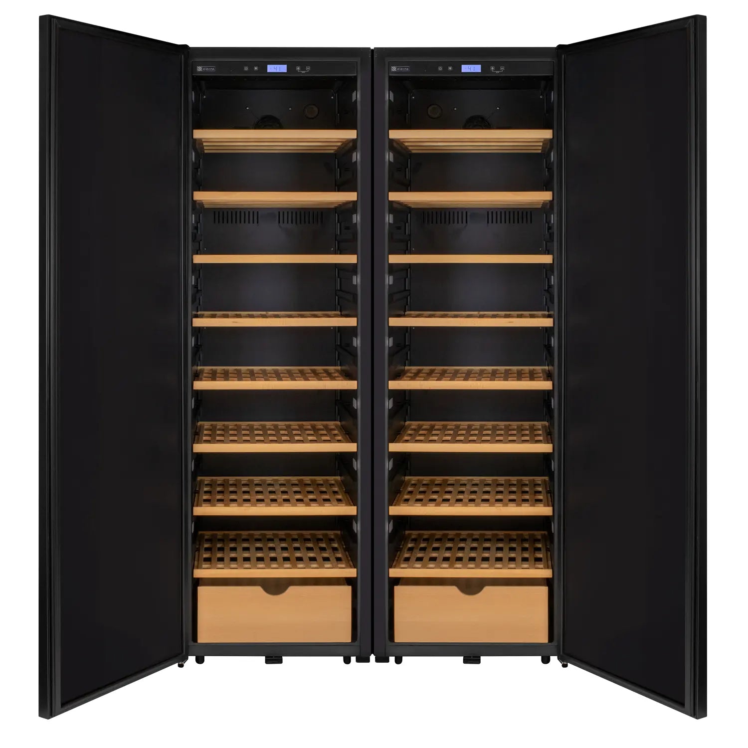 Allavino 370 Bottle Side-by-Side Wine Vault with Solid Black Doors
