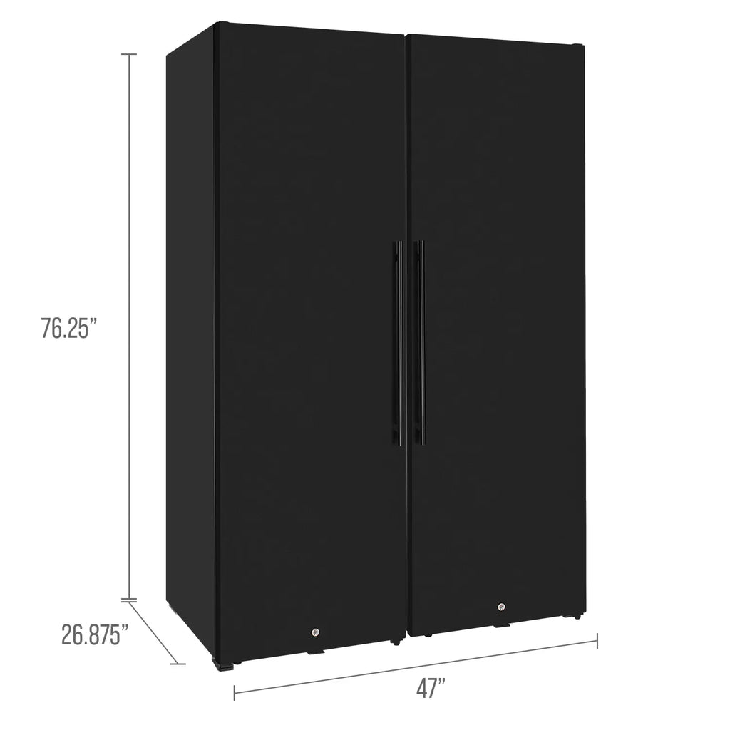 Allavino 370 Bottle Side-by-Side Wine Vault with Solid Black Doors