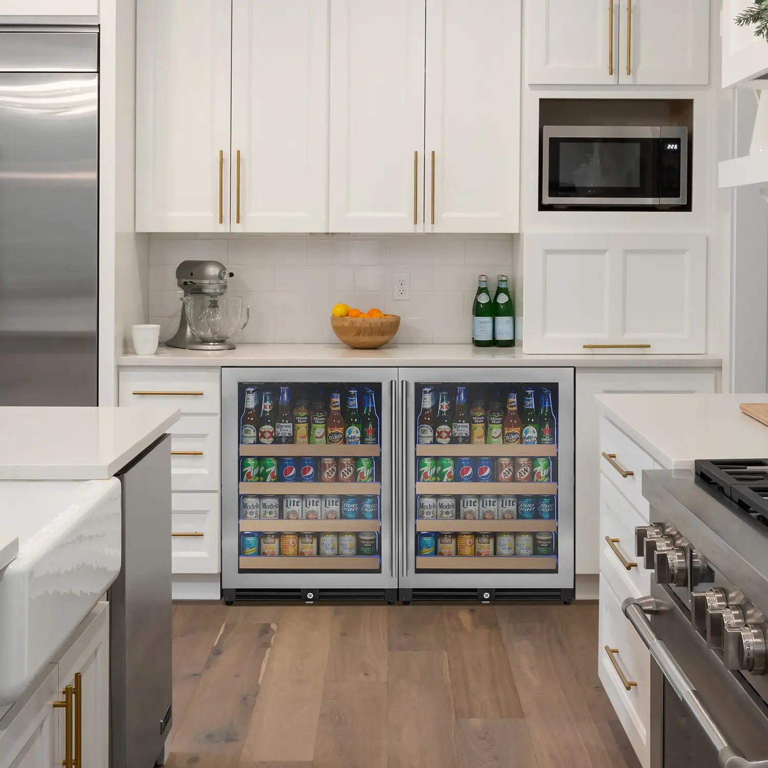 Allavino Reserva Series Stainless Steel Side-by-Side Beverage Center