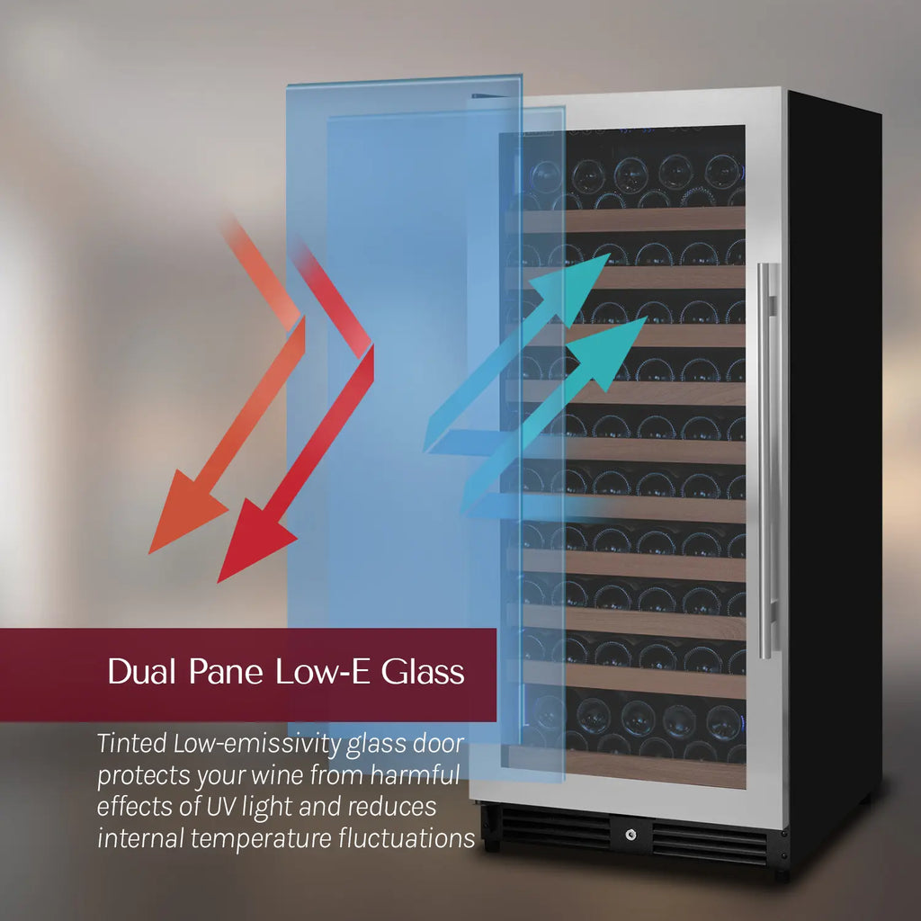 Allavino 238 Bottle 55" Tall Dual Zone Side-by-Side Stainless Steel Wine Refrigerator