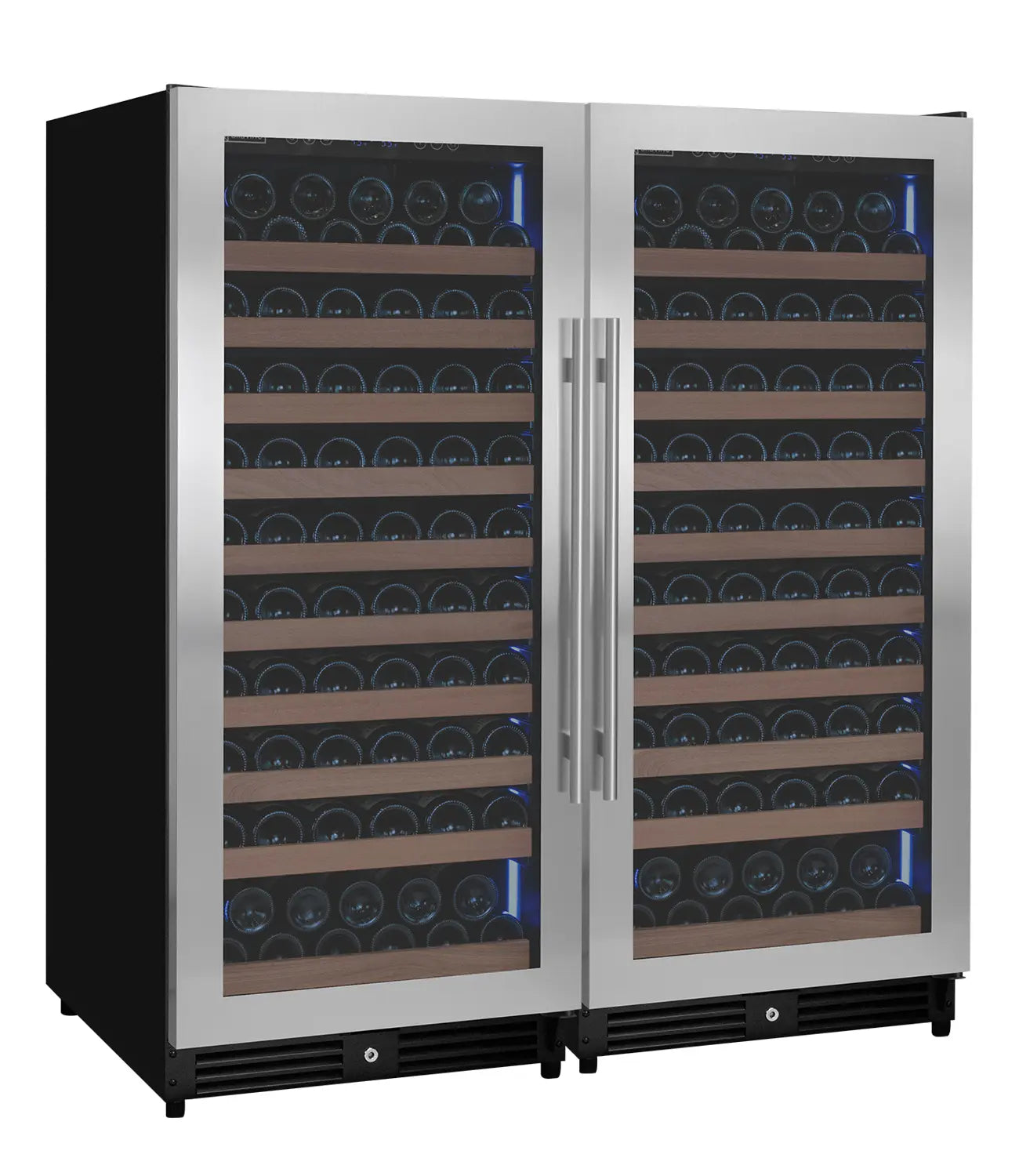 Allavino 238 Bottle 55" Tall Dual Zone Side-by-Side Stainless Steel Wine Refrigerator