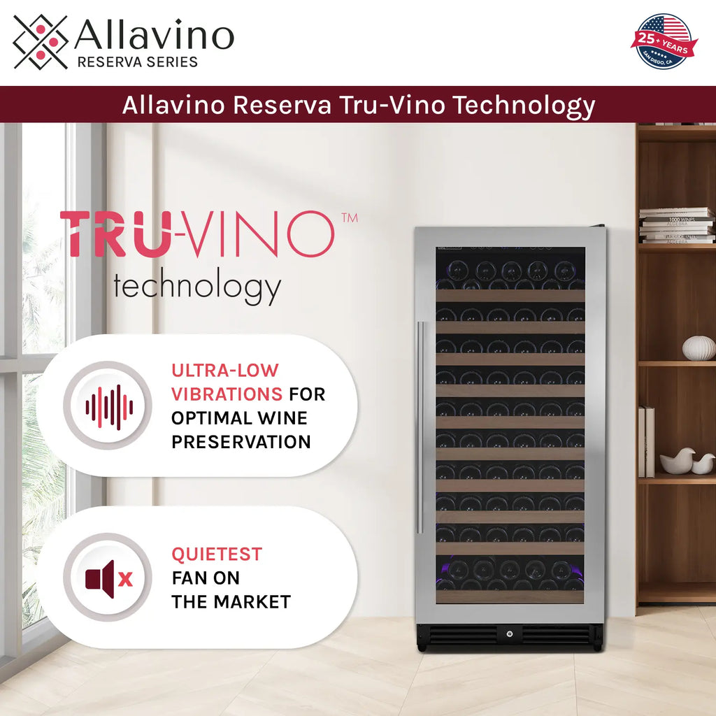Allavino 238 Bottle 55" Tall Dual Zone Side-by-Side Stainless Steel Wine Refrigerator