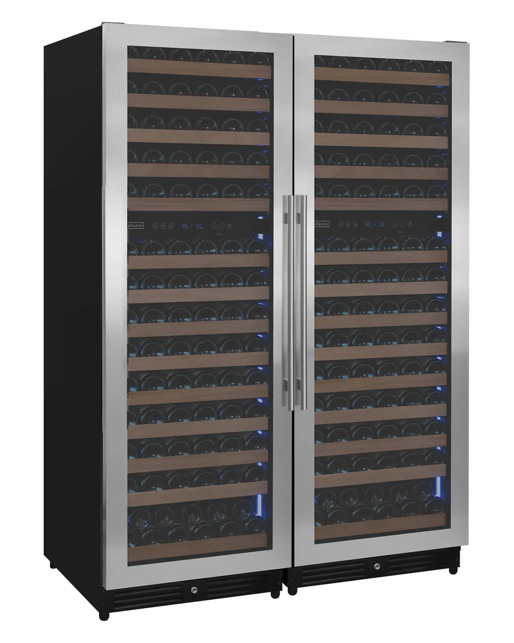 Allavino Reserva Series 308 Bottle 71" Tall Four Zone Stainless Steel Side-by-Side Wine Refrigerator