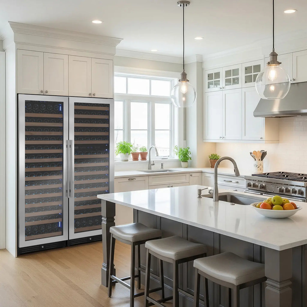 Allavino Reserva Series 326 Bottle 71" Tall Dual Zone Stainless Steel Side-by-Side Wine Refrigerator