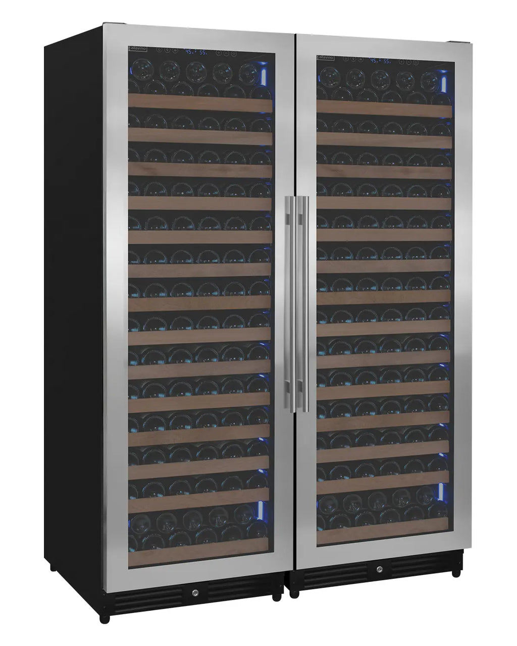 Allavino Reserva Series 326 Bottle 71" Tall Dual Zone Stainless Steel Side-by-Side Wine Refrigerator