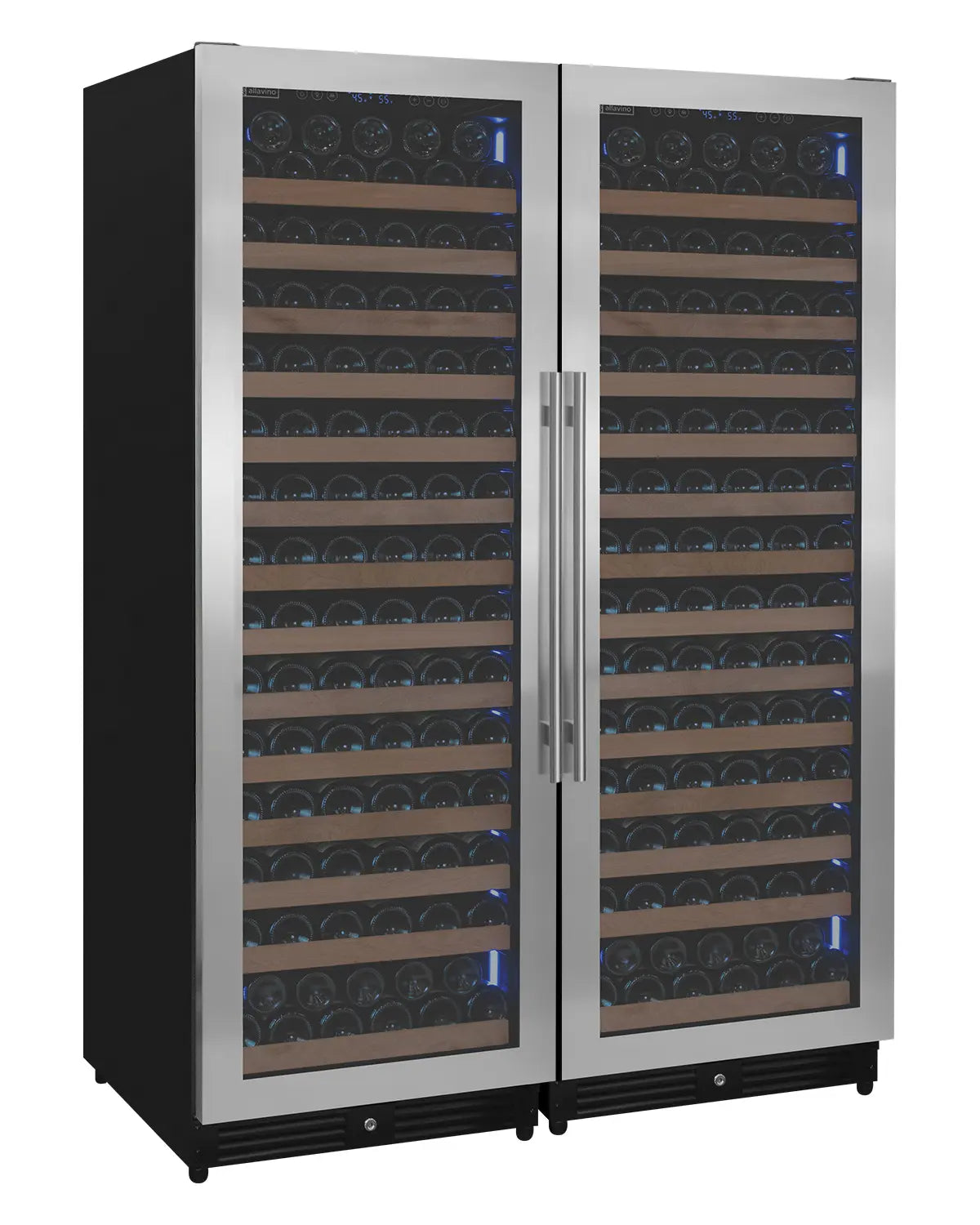 Allavino Reserva Series 326 Bottle 71" Tall Dual Zone Stainless Steel Side-by-Side Wine Refrigerator