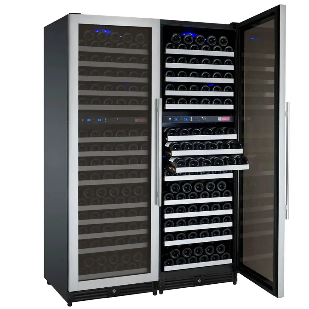 Allavino FlexCount Series 344 Bottle Four-Zone Tall Side-by-Side Wine Refrigerators with Stainless Steel Doors