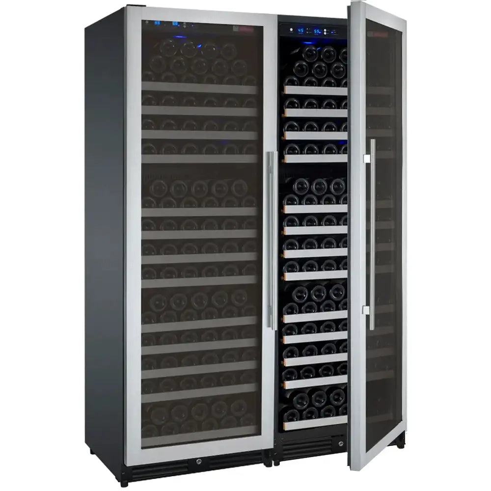 Allavino FlexCount Series 354 Bottle Dual Zone Tall Side-by-Side Wine Refrigerators with Stainless Steel Doors