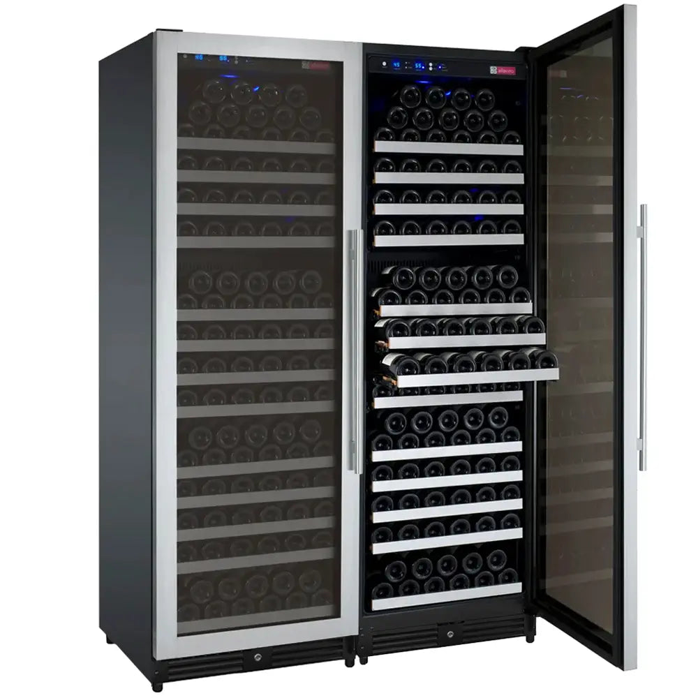 Allavino FlexCount Series 354 Bottle Dual Zone Tall Side-by-Side Wine Refrigerators with Stainless Steel Doors