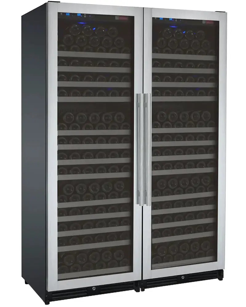 Allavino FlexCount Series 354 Bottle Dual Zone Tall Side-by-Side Wine Refrigerators with Stainless Steel Doors
