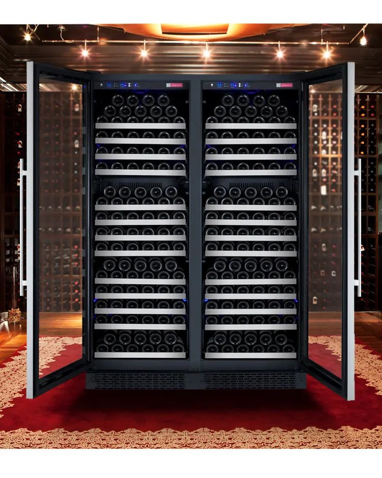Allavino FlexCount Series 354 Bottle Dual Zone Tall Side-by-Side Wine Refrigerators with Stainless Steel Doors