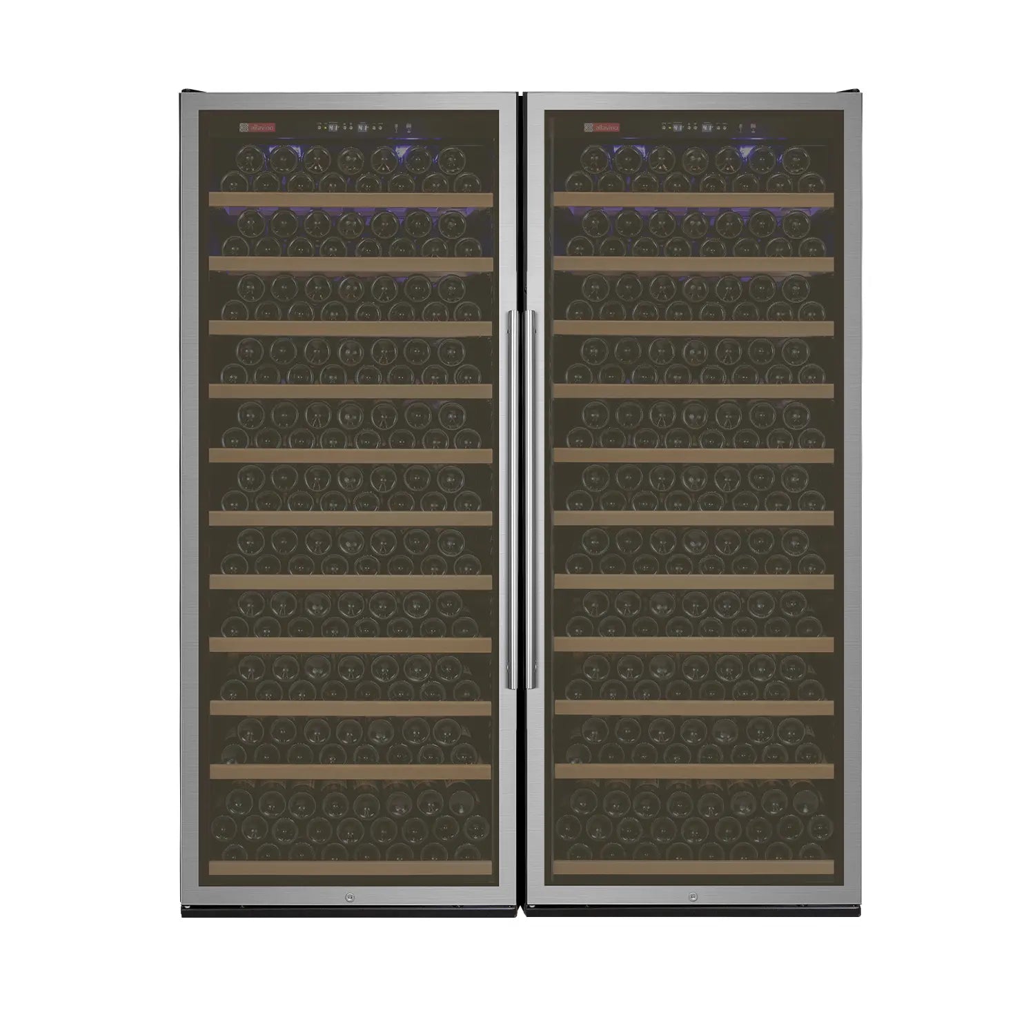 Allavino Vite Series 554 Bottle Tall Dual Zone Side-by-Side Wine Refrigerators with Stainless Steel Doors