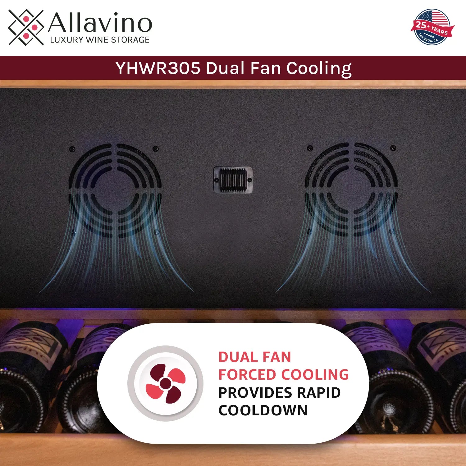 Allavino Vite Series 554 Bottle Tall Dual Zone Side-by-Side Wine Refrigerators with Stainless Steel Doors