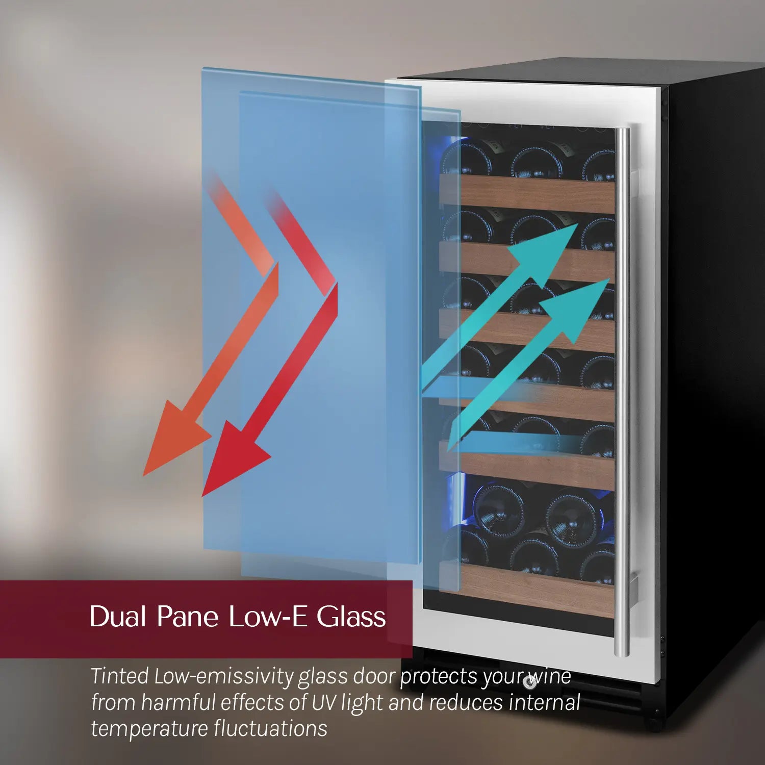 Allavino FlexCount Series 30 Bottle/88 Can Dual Zone Side-by-Side Wine Refrigerator/Beverage Center with Stainless Steel Doors