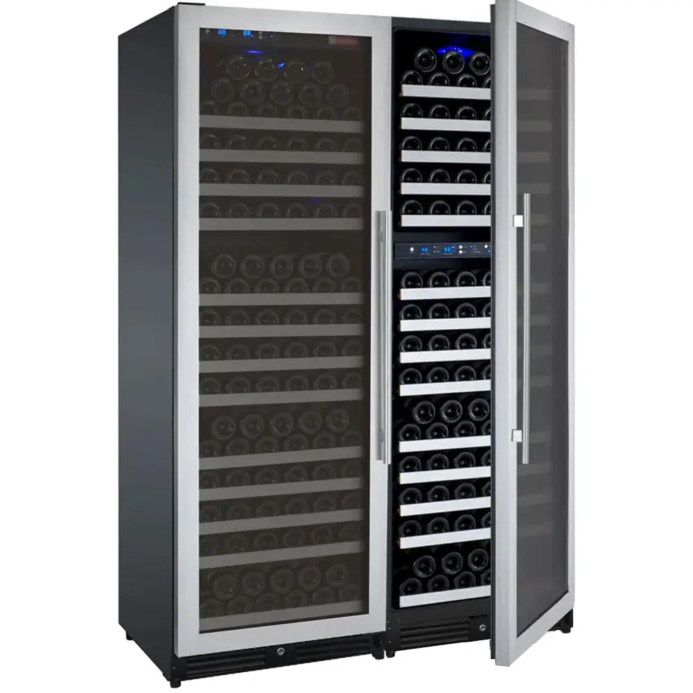 Allavino FlexCount Series 349 Bottle Tall Three Zone Side-by-Side Wine Refrigerators with Stainless Steel Doors