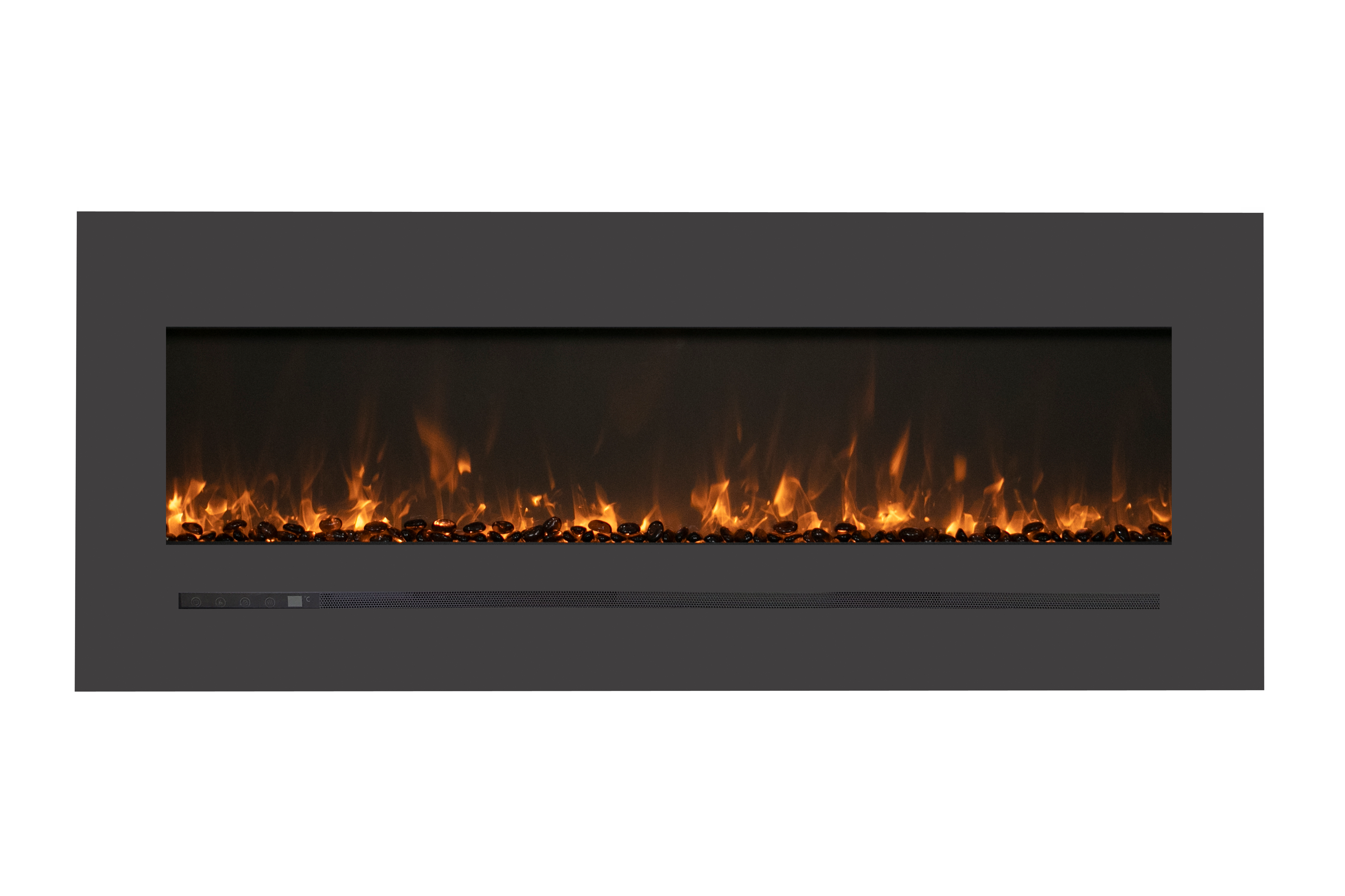 Wall Mount / Flush Mount - 72" Electric Fireplace with a Steel Surround and Glass Media
