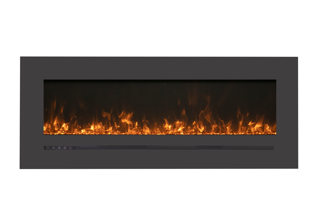 Wall Mount / Flush Mount - 34" Electric Fireplace with a Steel Surround and Glass Media