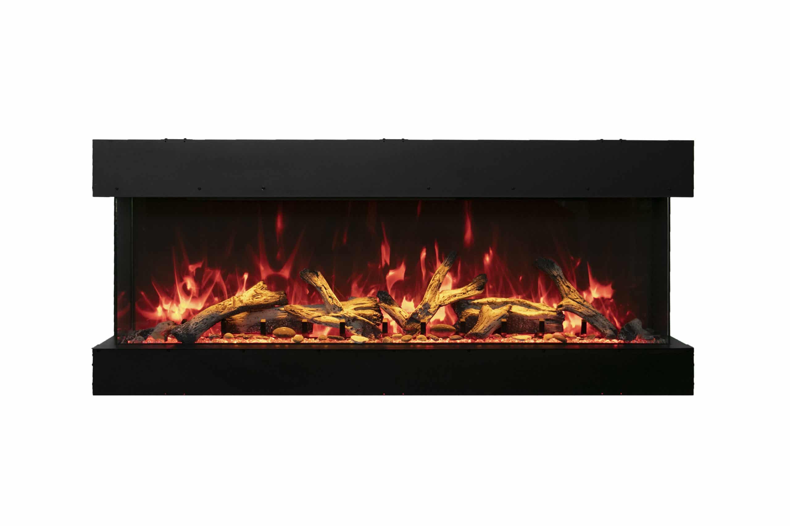 Tru View Deep Smart Electric - 72" Indoor / Outdoor WiFi Enabled 3 Sided Fireplace Featuring a depth of 14 1/4", MultiFunction Remote Control, Multi Speed Flame Motor, and a Selection of Media Options
