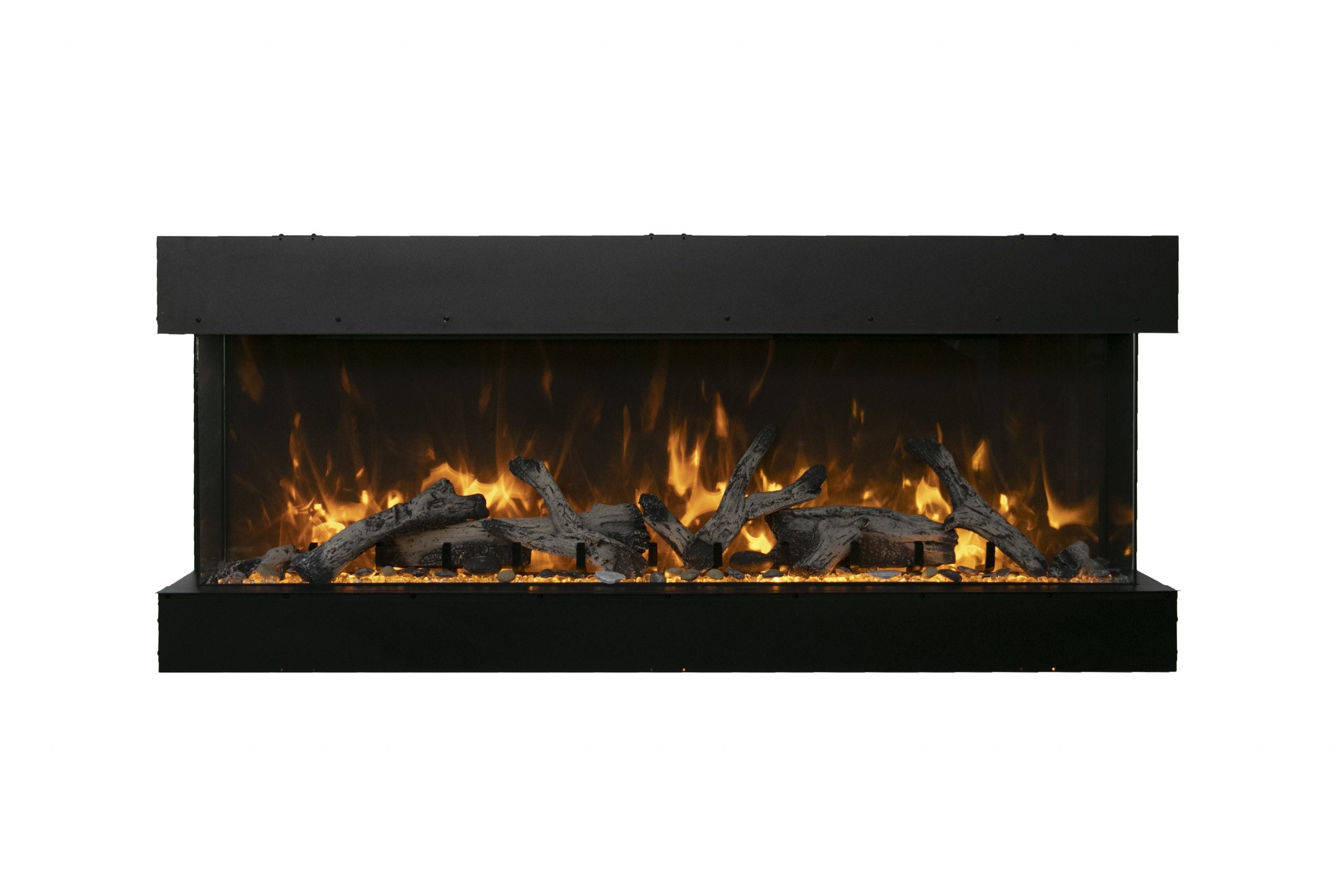 Tru View Deep Smart Electric - 72" Indoor / Outdoor WiFi Enabled 3 Sided Fireplace Featuring a depth of 14 1/4", MultiFunction Remote Control, Multi Speed Flame Motor, and a Selection of Media Options