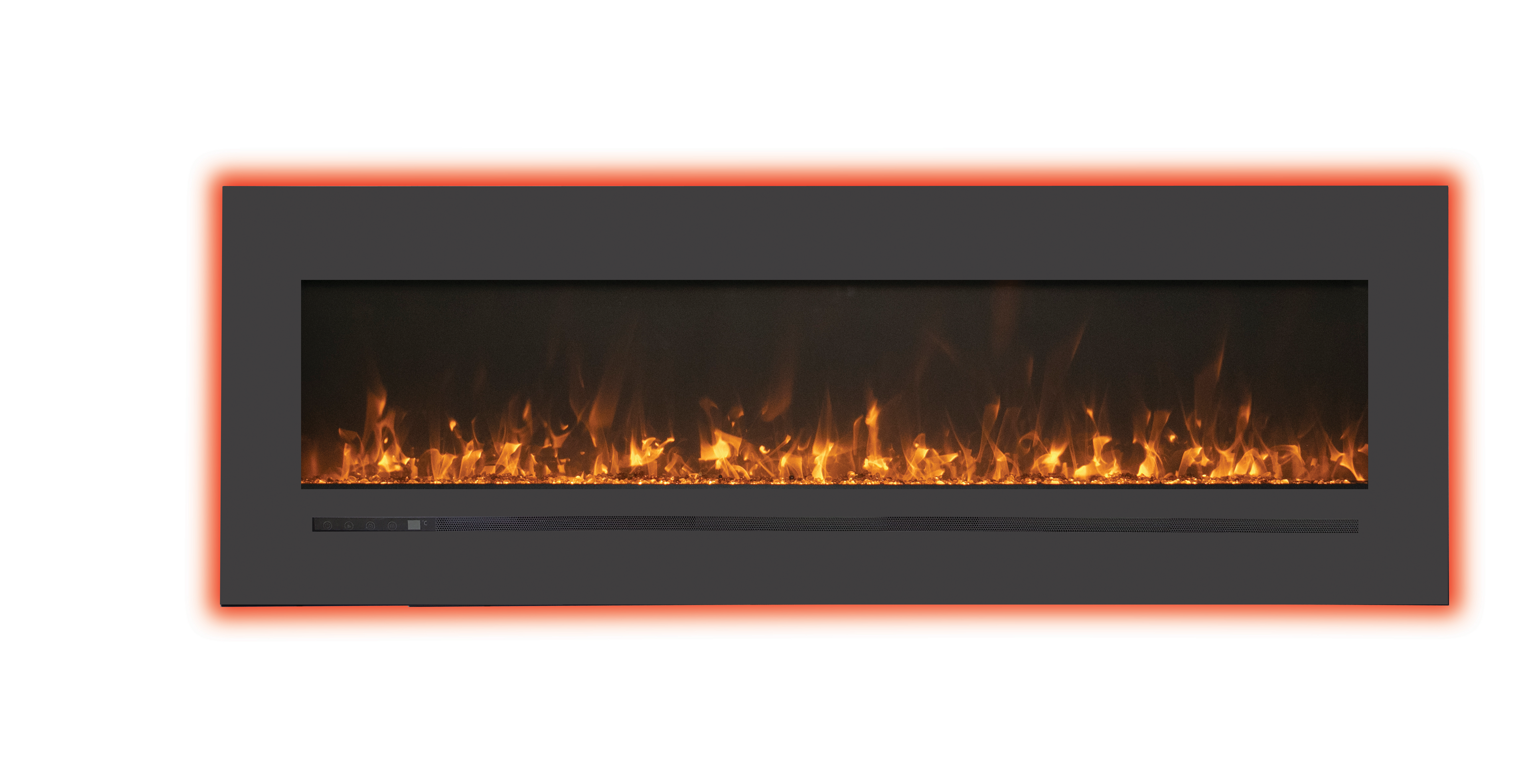 Wall Mount / Flush Mount - 34" Electric Fireplace with a Steel Surround and Glass Media