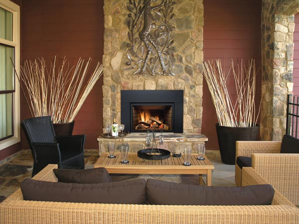 30" Natural Gas Deluxe Direct vent insert w/ Ceramic Brick Panels & Log set