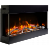 Bay Slim Lumina - 72"  Indoor / Outdoor 3 Sided Smart Electric Fireplace, WiFi Enabled, Programable Remote Control, Multi Flame Speeds, Comes with Real Glass, Oak Logs and Glowing Log Media