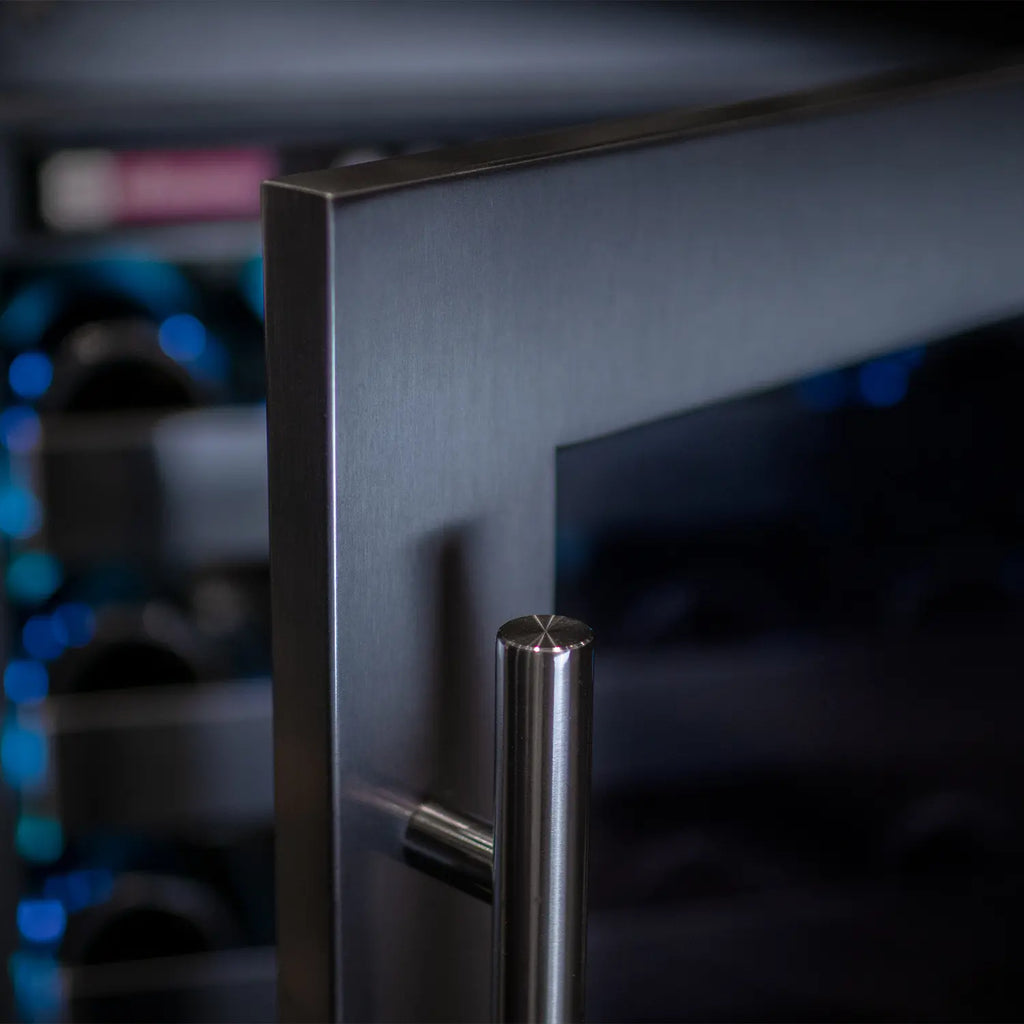 Allavino Reserva Series 50 Bottle Dual Zone Built-in Wine Cooler Refrigerator with Black Stainless Steel Door - Left Hinge