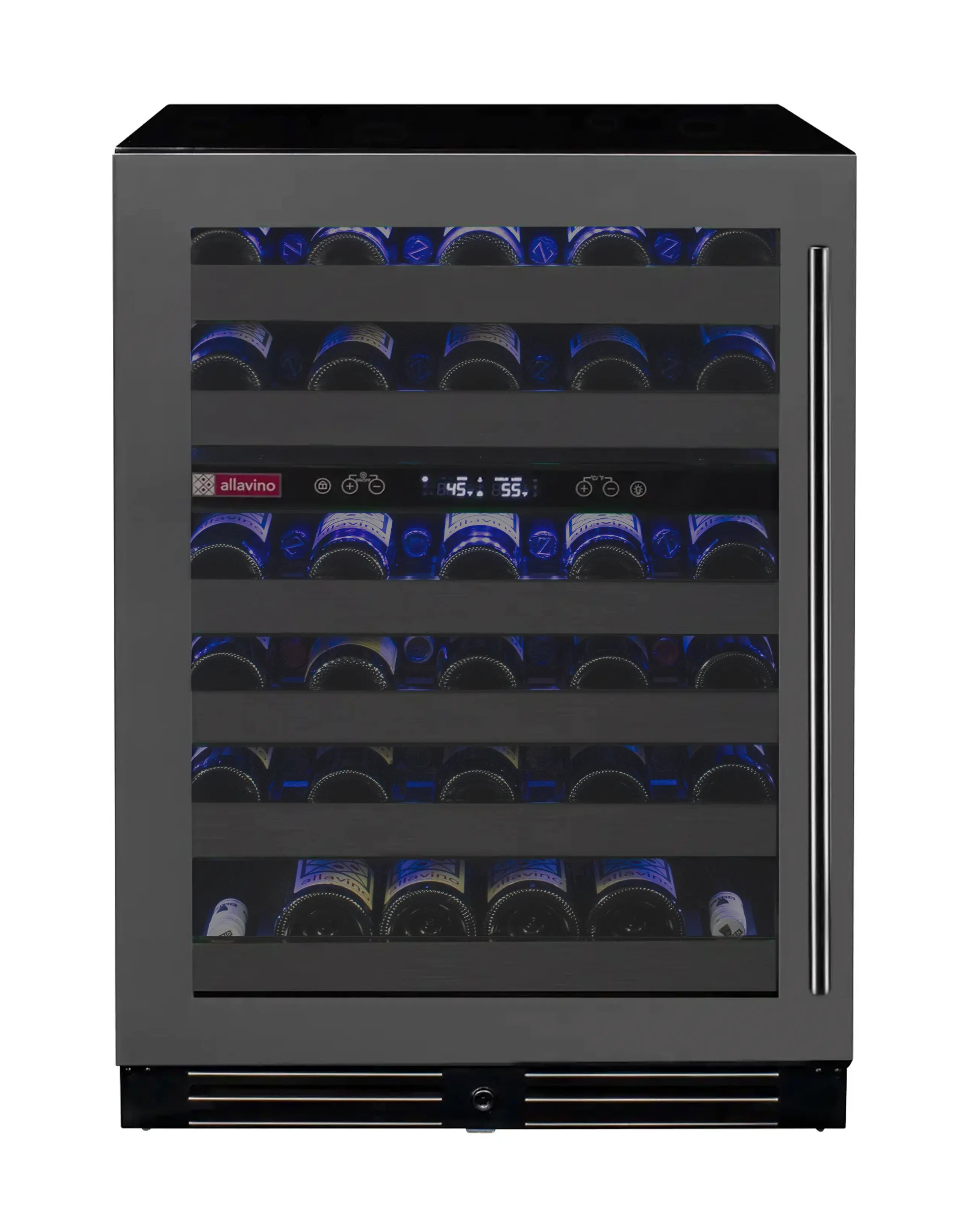 Allavino Reserva Series 50 Bottle Dual Zone Built-in Wine Cooler Refrigerator with Black Stainless Steel Door - Left Hinge