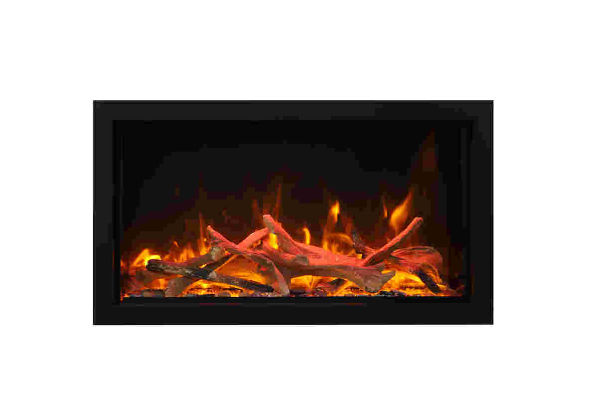 Panorama Deep & Xtra Tall Full View Smart Electric  - 72" Indoor /Outdoor WiFi Enabled  Fireplace, featuring a MultiFunction Remote, Multi Speed Flame Motor, Glass Media & a Black Trim