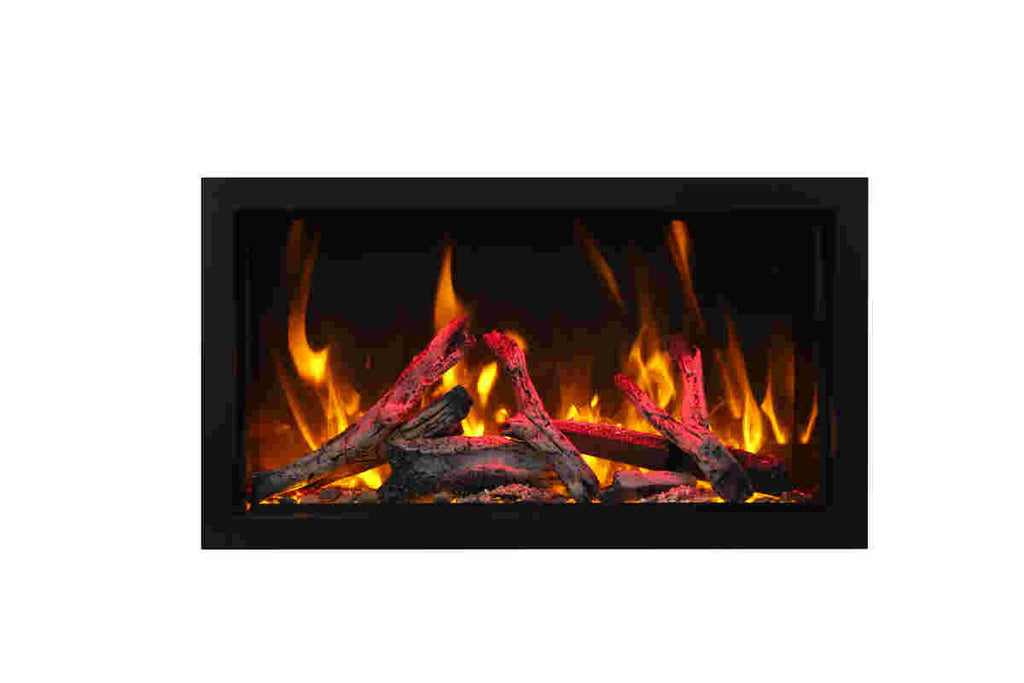 Panorama Deep & Xtra Tall Full View Smart Electric  - 72" Indoor /Outdoor WiFi Enabled  Fireplace, featuring a MultiFunction Remote, Multi Speed Flame Motor, Glass Media & a Black Trim
