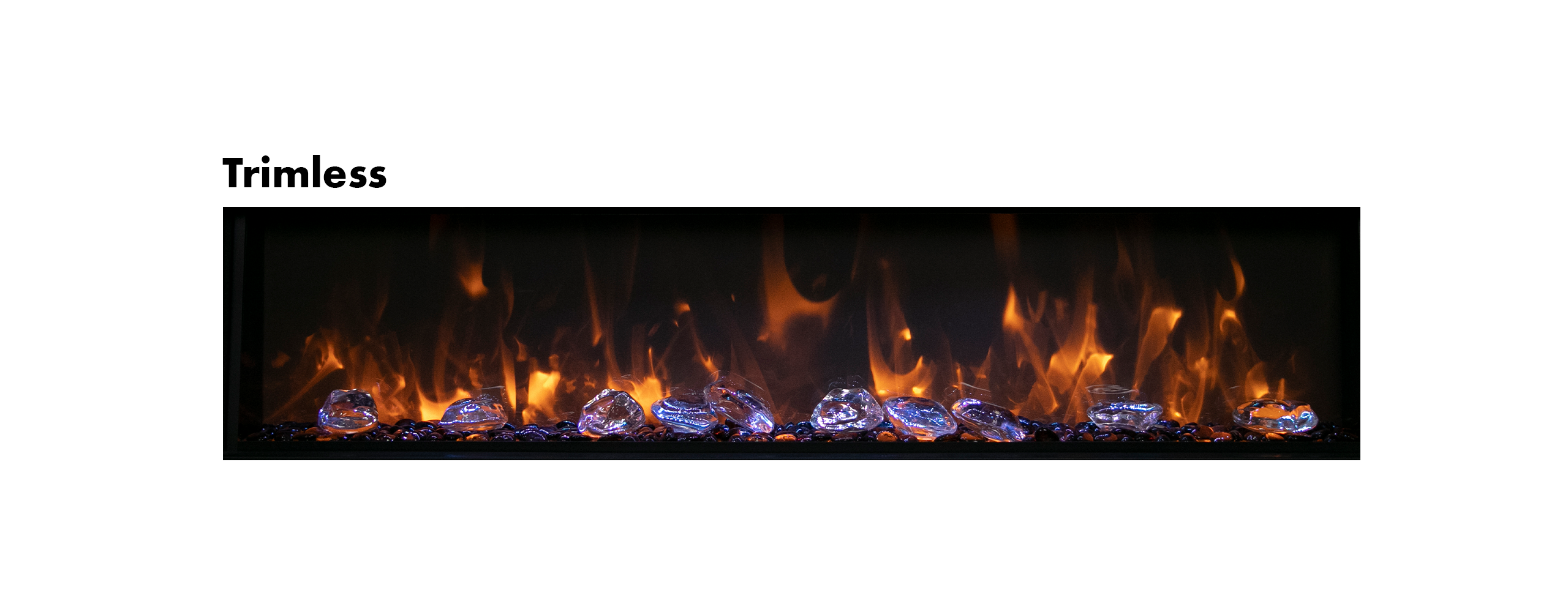 Panorama Deep Full View Smart Electric  - 88" Indoor /Outdoor WiFi Enabled Fireplace, featuring a MultiFunction Remote, Multi Speed Flame Motor, Glass Media & a Black Trim