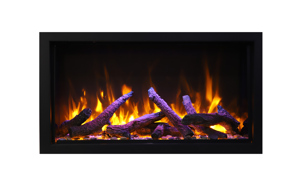 Panorama Deep & Xtra Tall Full View Smart Electric  - 72" Indoor /Outdoor WiFi Enabled  Fireplace, featuring a MultiFunction Remote, Multi Speed Flame Motor, Glass Media & a Black Trim