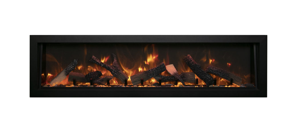 Panorama Deep & Xtra Tall Full View Smart Electric  - 72" Indoor /Outdoor WiFi Enabled  Fireplace, featuring a MultiFunction Remote, Multi Speed Flame Motor, Glass Media & a Black Trim