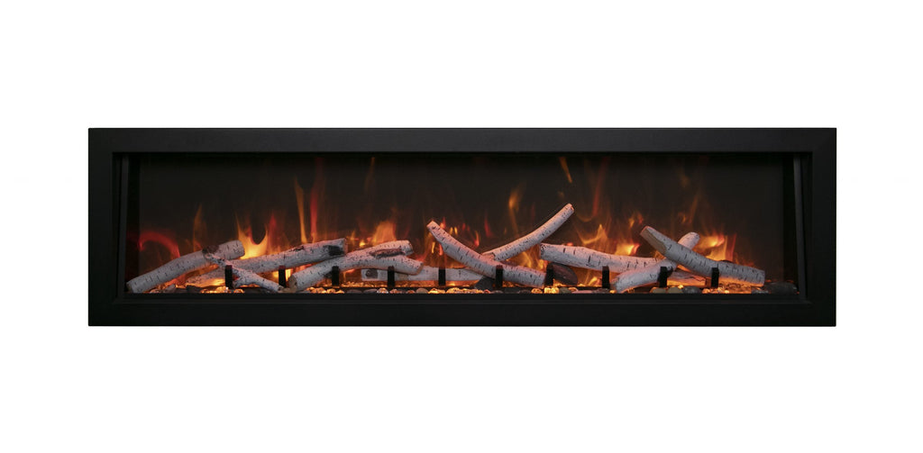 Panorama Deep & Xtra Tall Full View Smart Electric  - 72" Indoor /Outdoor WiFi Enabled  Fireplace, featuring a MultiFunction Remote, Multi Speed Flame Motor, Glass Media & a Black Trim