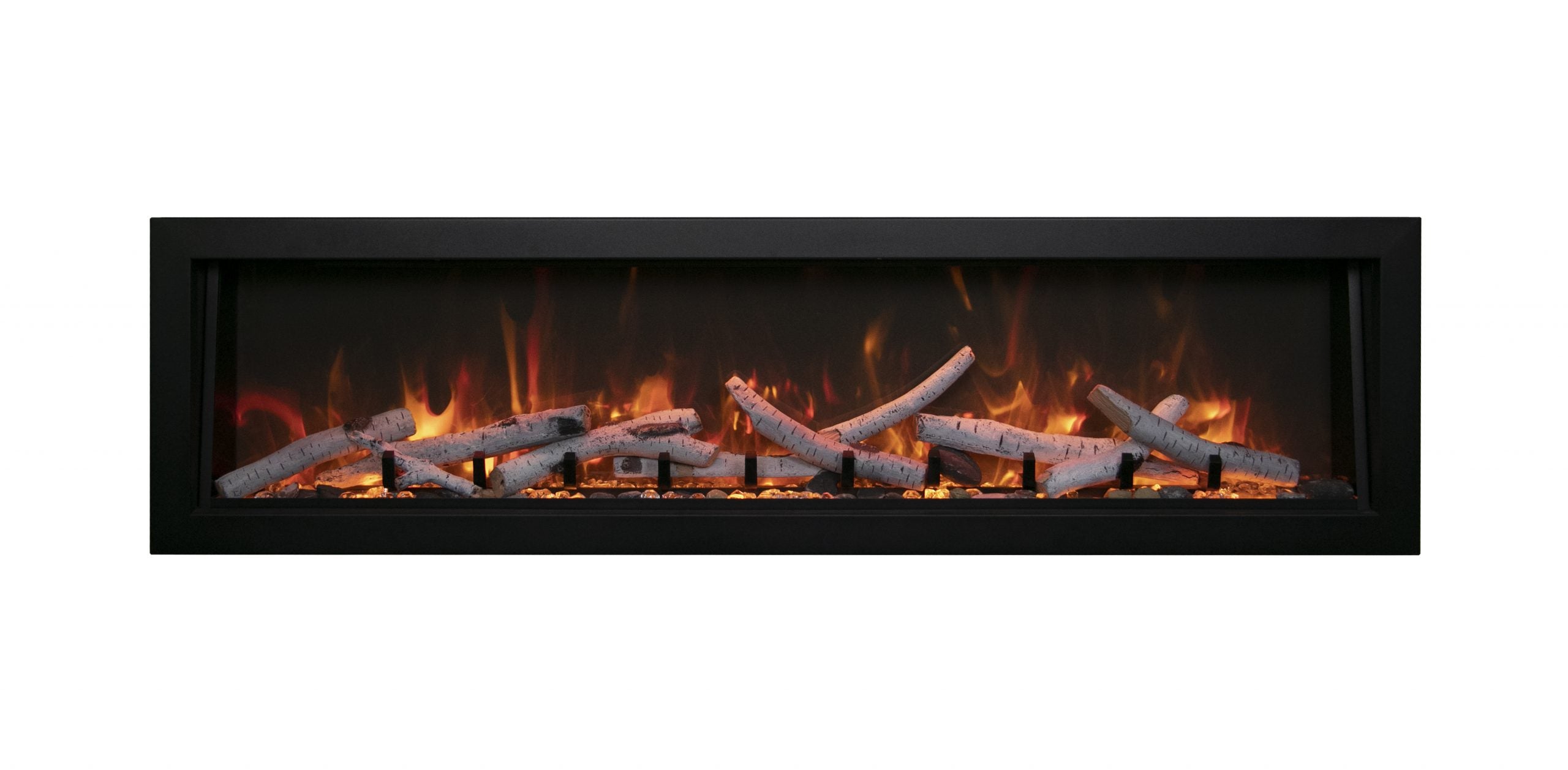 Panorama Deep & Xtra Tall Full View Smart Electric  - 72" Indoor /Outdoor WiFi Enabled  Fireplace, featuring a MultiFunction Remote, Multi Speed Flame Motor, Glass Media & a Black Trim