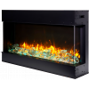 Bay Slim Lumina - 72"  Indoor / Outdoor 3 Sided Smart Electric Fireplace, WiFi Enabled, Programable Remote Control, Multi Flame Speeds, Comes with Real Glass, Oak Logs and Glowing Log Media