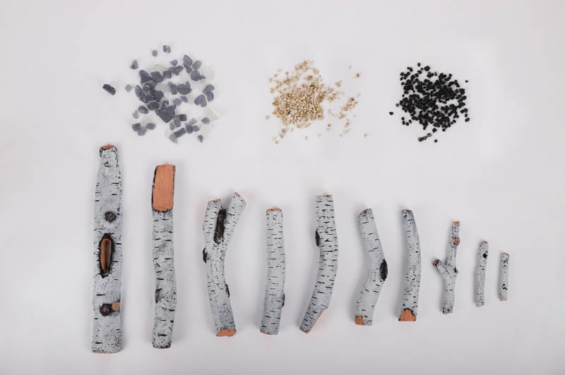 10 Piece Log Set Includes: 7 Piece Birch logs, 3 Piece Glowing Logs (for use in electric fireplaces only)