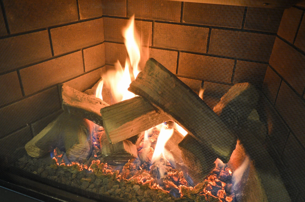 30" Natural Gas Deluxe Direct vent insert w/ Ceramic Brick Panels & Log set