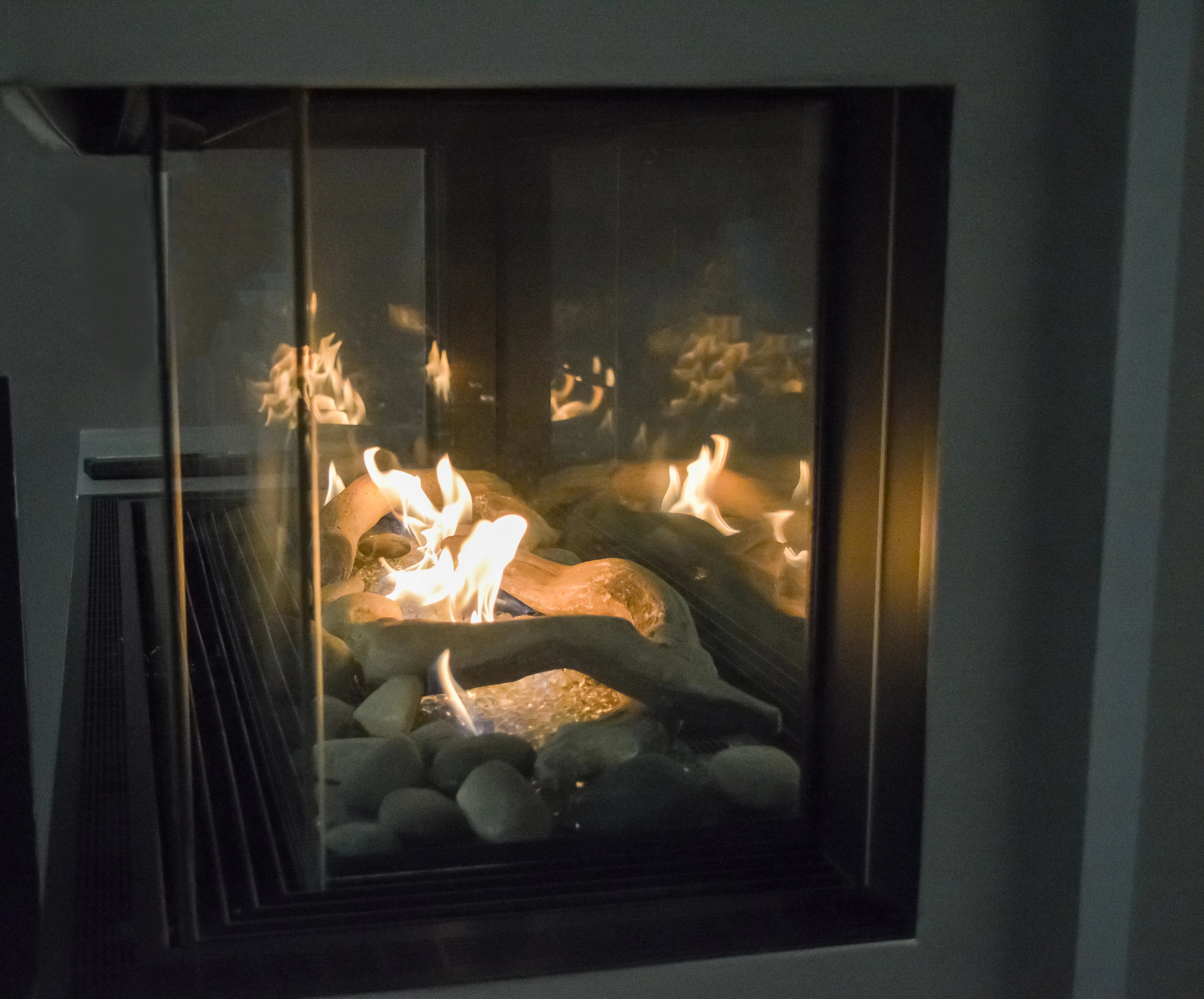 48" 4 Sided See Through Natural Gas Fireplace