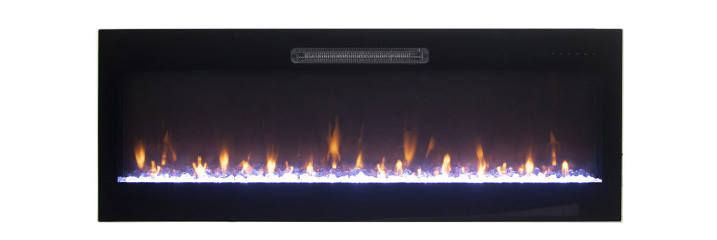 Horizon 36 WiFi Enabled Wall Mounted Electric Fireplace, Featuring Customizable Flame Speeds, Brightness, and Colors. Comes with Clear Glass Media and Full Functions Remote