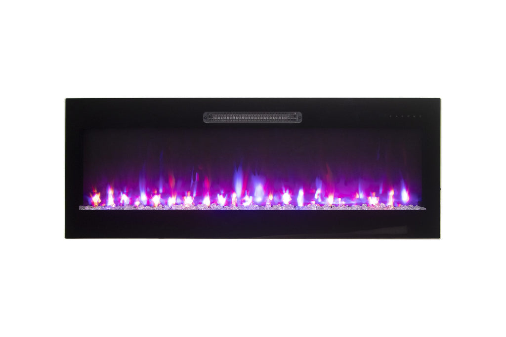 Horizon 36 WiFi Enabled Wall Mounted Electric Fireplace, Featuring Customizable Flame Speeds, Brightness, and Colors. Comes with Clear Glass Media and Full Functions Remote