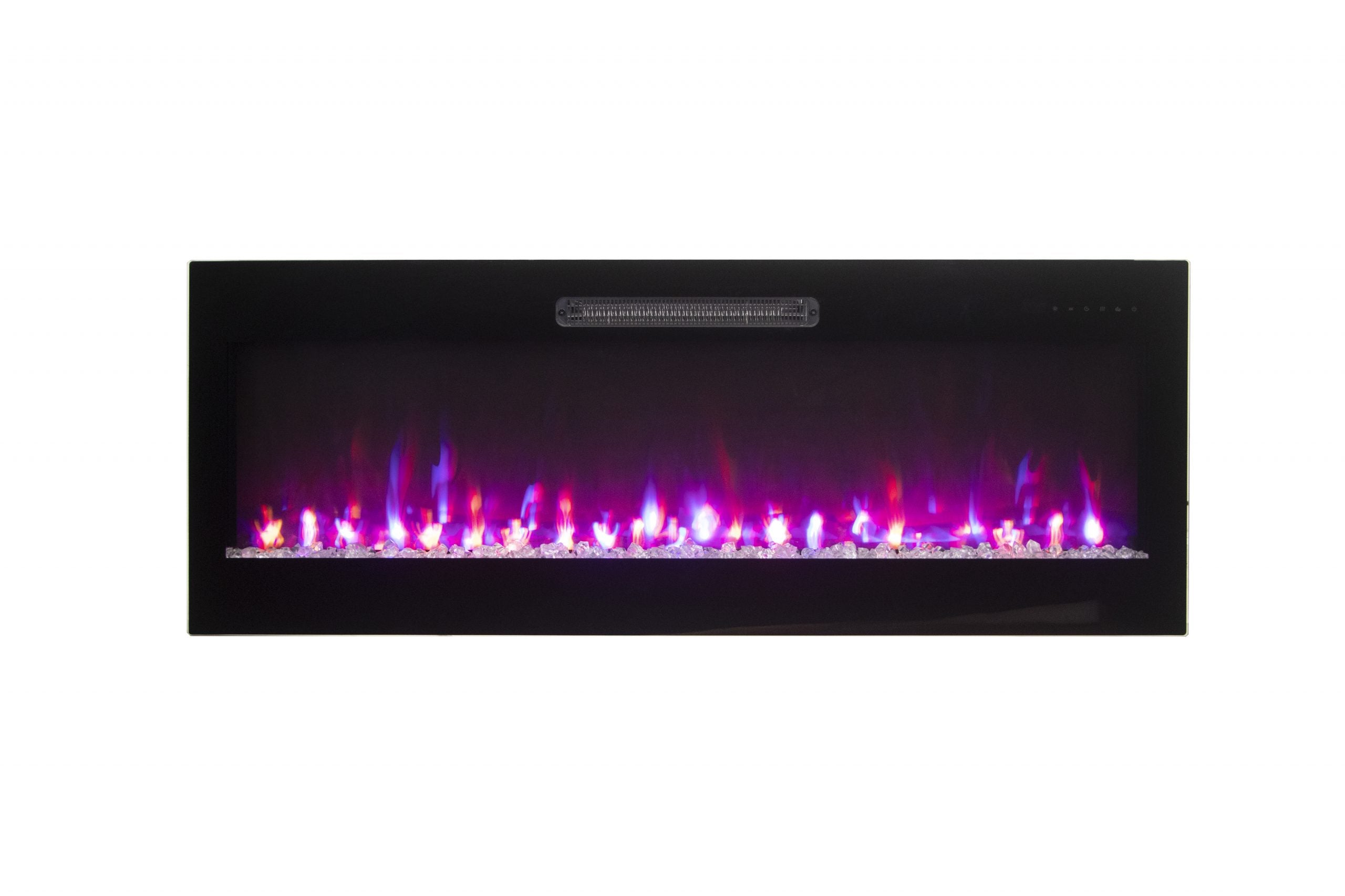 Evolution 42" WiFi Enabled Wall Mounted Electric Fireplace, Featuring Customizable Flame Speeds, Brightness, and Colors. Comes with Clear Glass Media and Full Functions Remote