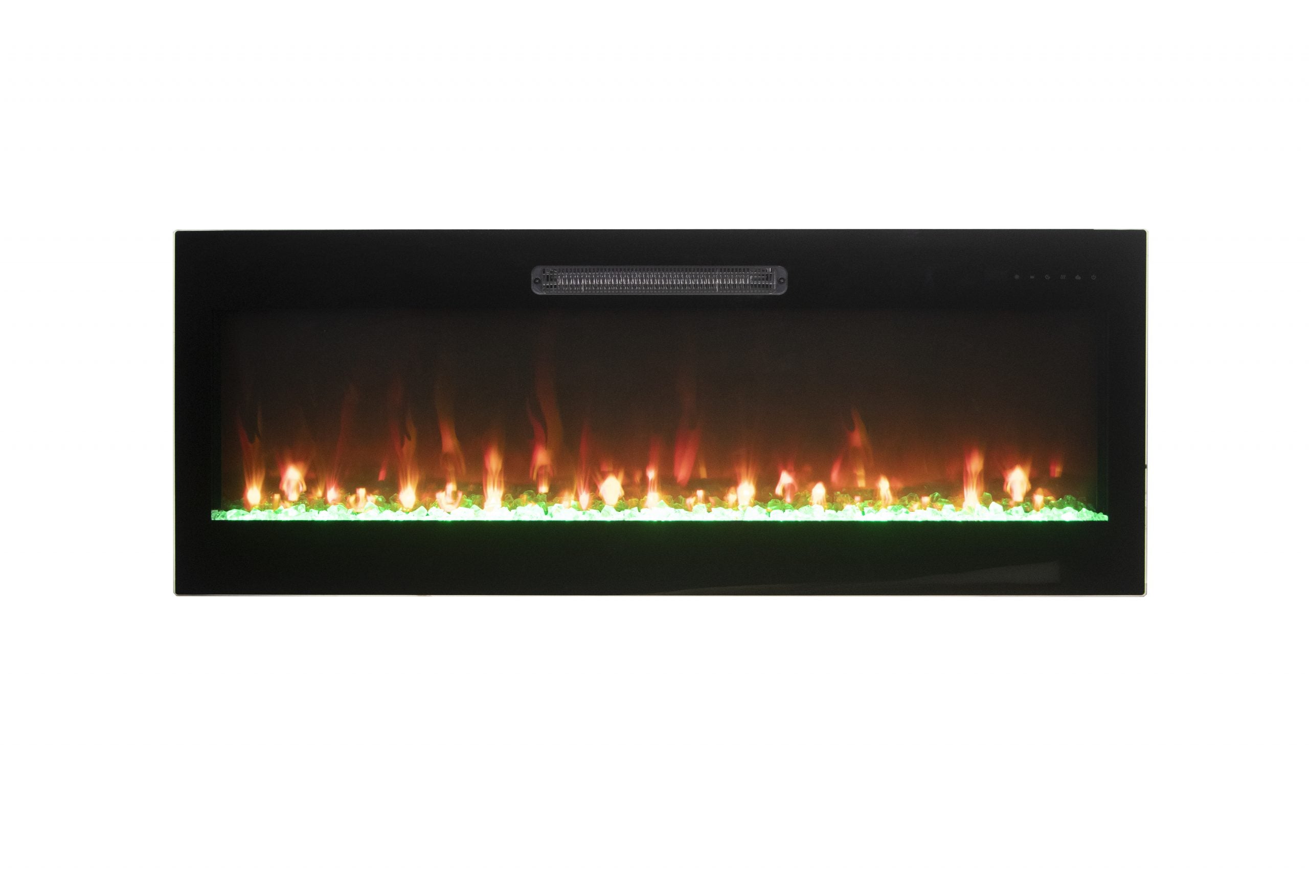 Evolution 42" WiFi Enabled Wall Mounted Electric Fireplace, Featuring Customizable Flame Speeds, Brightness, and Colors. Comes with Clear Glass Media and Full Functions Remote