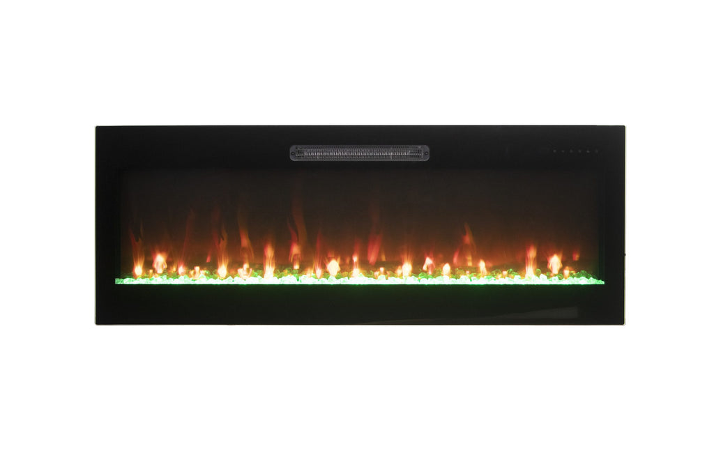 Horizon 36 WiFi Enabled Wall Mounted Electric Fireplace, Featuring Customizable Flame Speeds, Brightness, and Colors. Comes with Clear Glass Media and Full Functions Remote