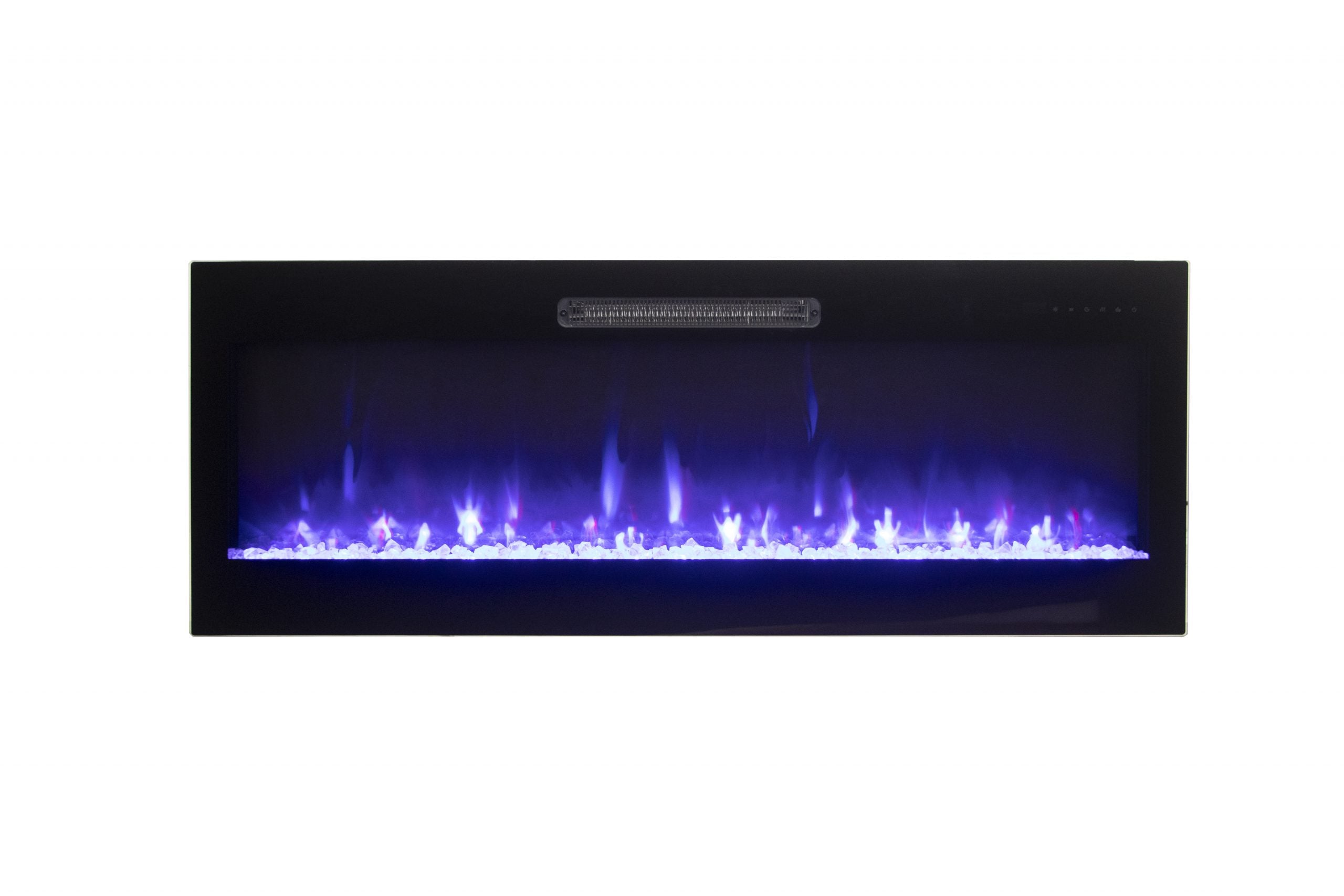 Evolution 36" WiFi Enabled Wall Mounted Electric Fireplace, Featuring Customizable Flame Speeds, Brightness, and Colors. Comes with Clear Glass Media and Full Functions Remote