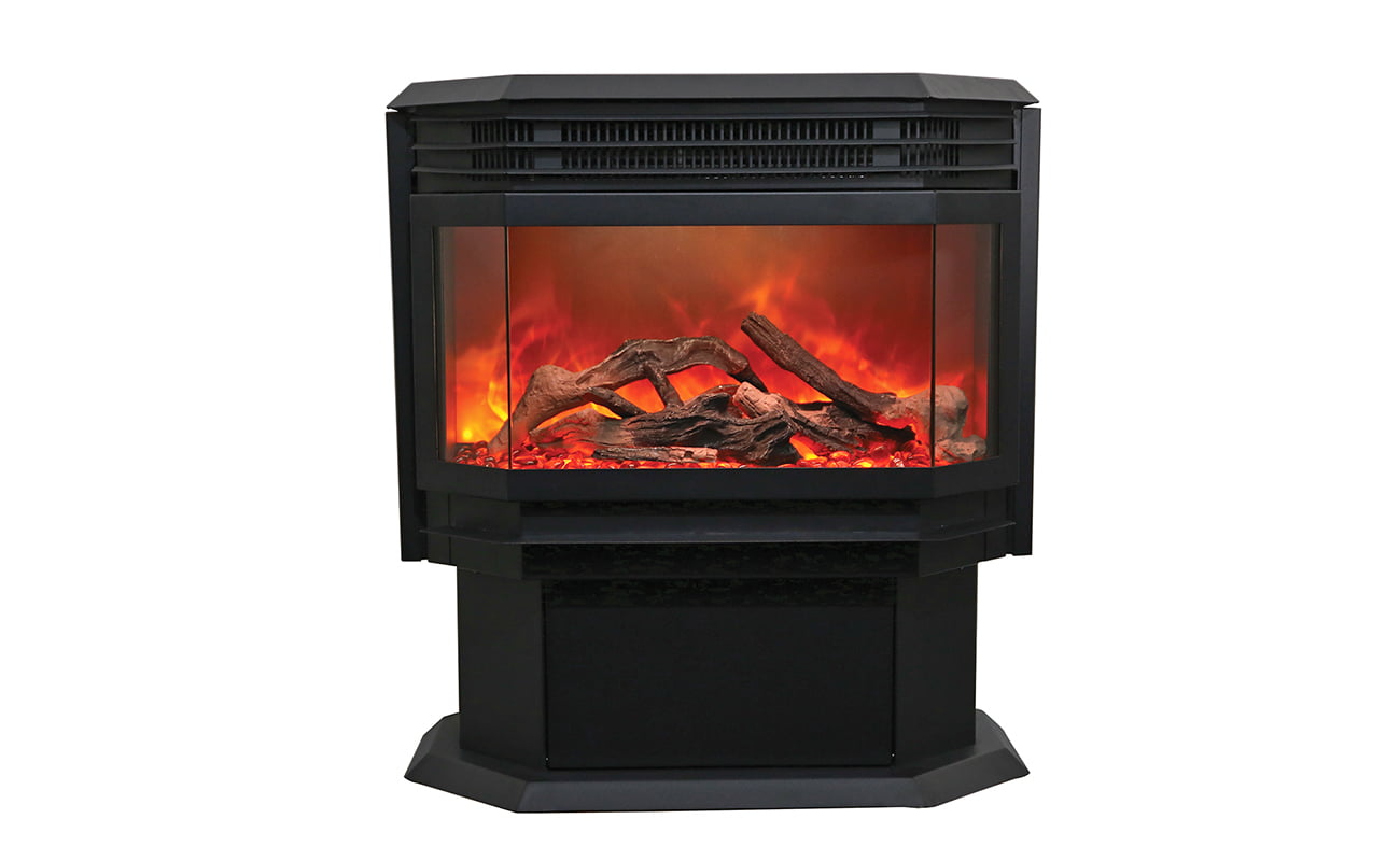 FS Lumina 26" Smart Freestanding Electric Fireplace, WiFi Enabled, Programable Remote Control, Multi Flame Speeds, Comes with Oak Logs and Glowing Log Media