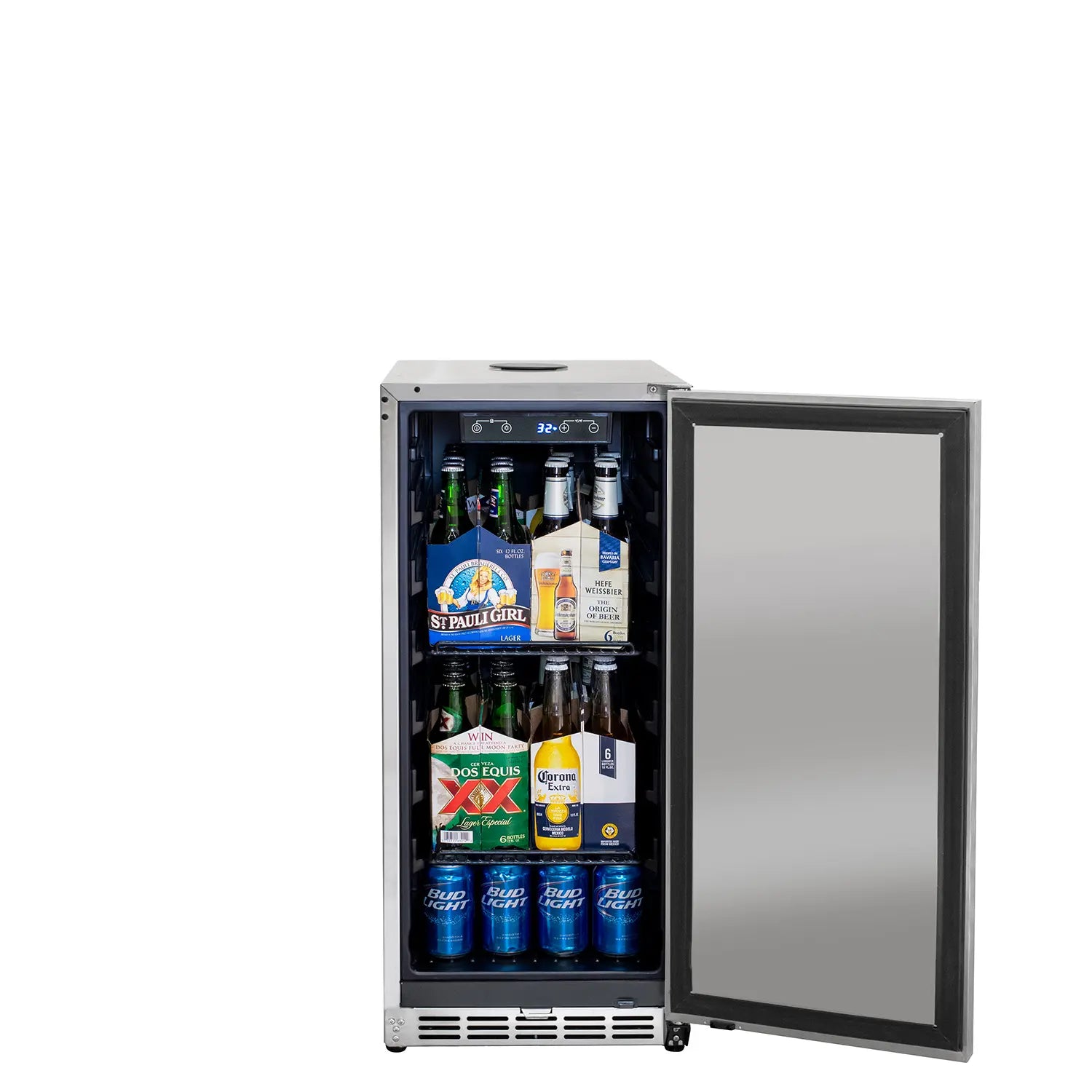 Kegco 15-Inch Outdoor All Stainless Steel Commercial Built-In Refrigerator